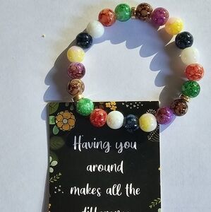 HAVING YOU AROUND MAKES ALL THE DIFFERENCE IN THE WORLD &CHAKRA BRACELET  SET